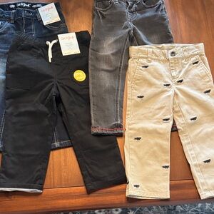 Lot of Boys size 2T pants Kids' Black, Gray, and Tan Jeans Set